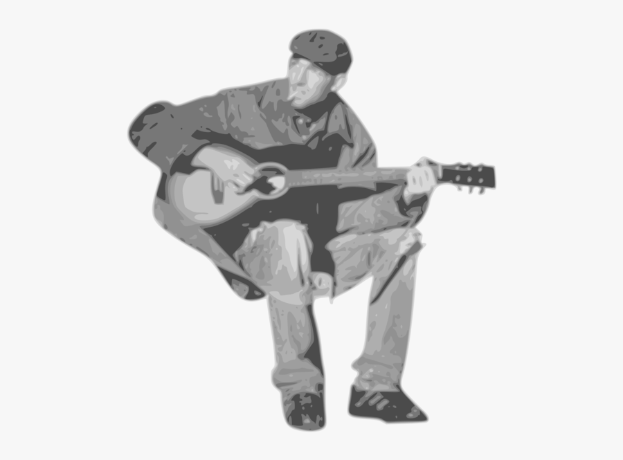 Angle,sitting,baseball Equipment - Man With Guitar Png, Transparent Clipart
