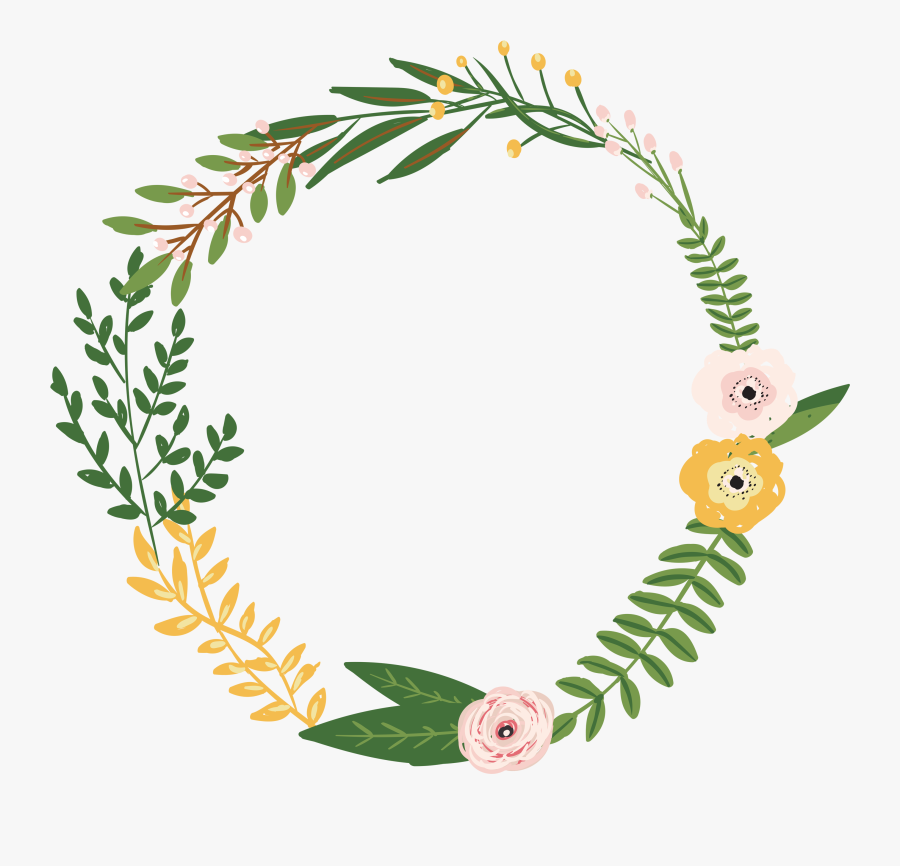 Transparent Floral Wreath Png - Transparent Flower Wreath Drawing, Transparent Clipart