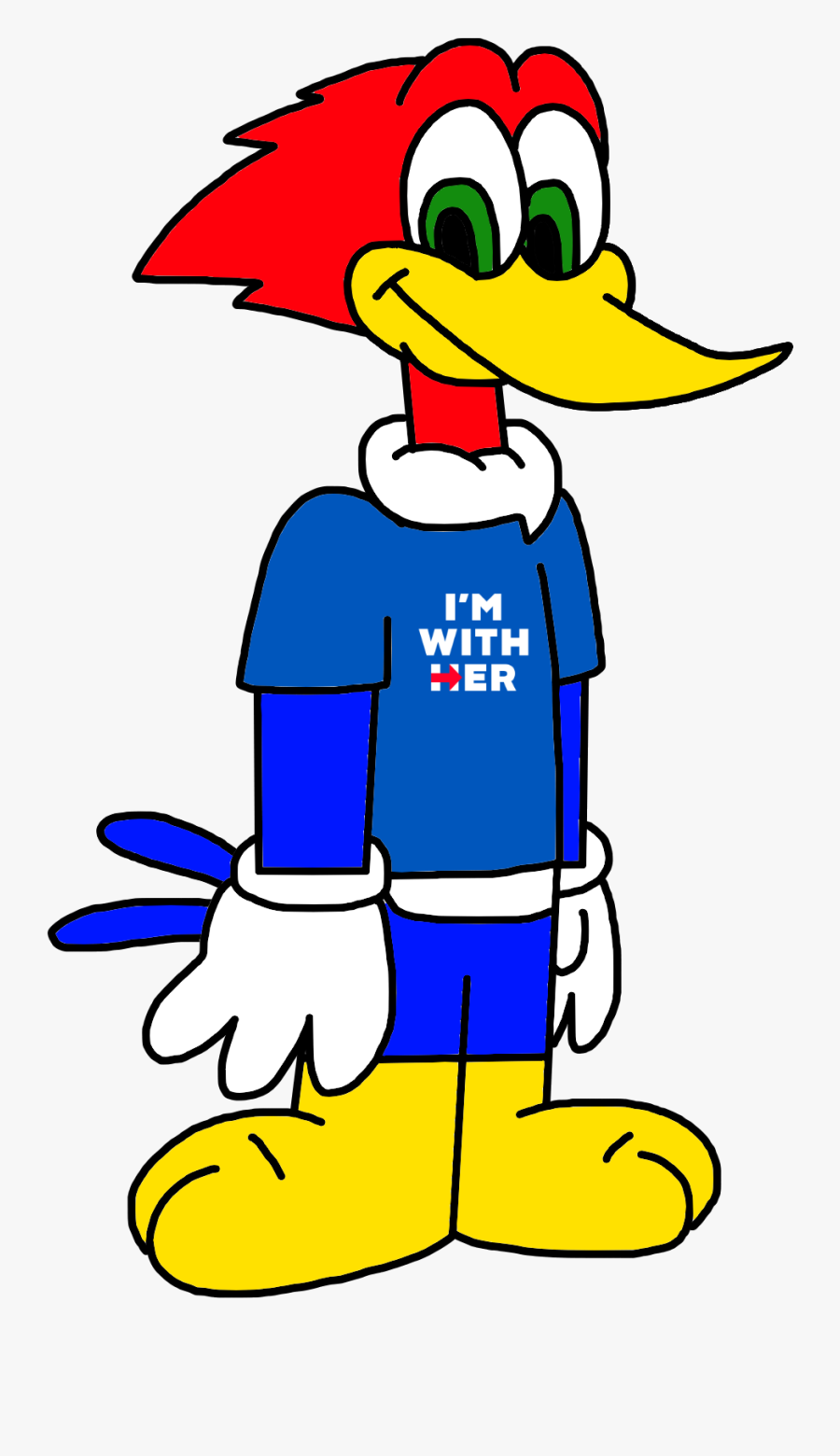 Woody Woodpecker Supports Hillary Clinton By Marcospower1996-dadrvzw - I'm With Her, Transparent Clipart