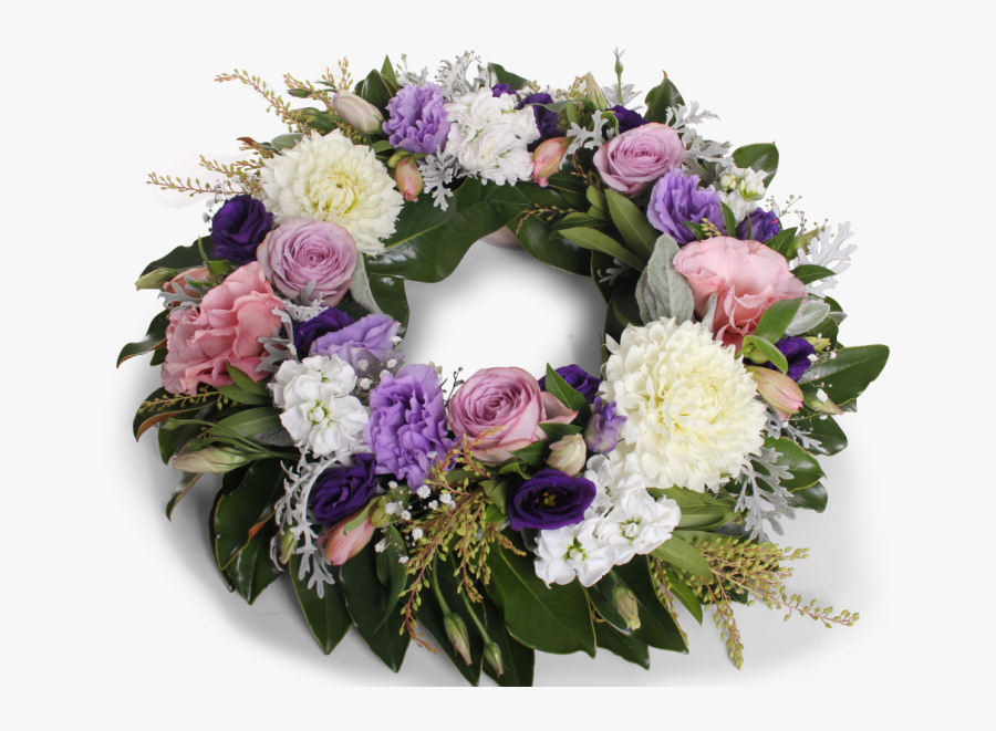 Pastel Funeral Wreath - Funeral Flowers Png, Transparent Clipart