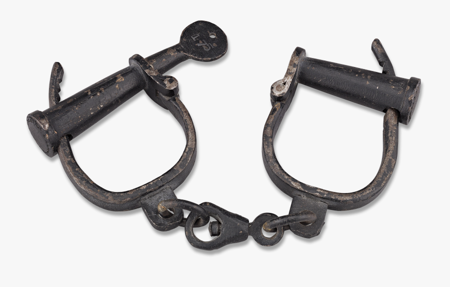 19th Century Prisoner Iron Handcuffs - Handcuffs, Transparent Clipart