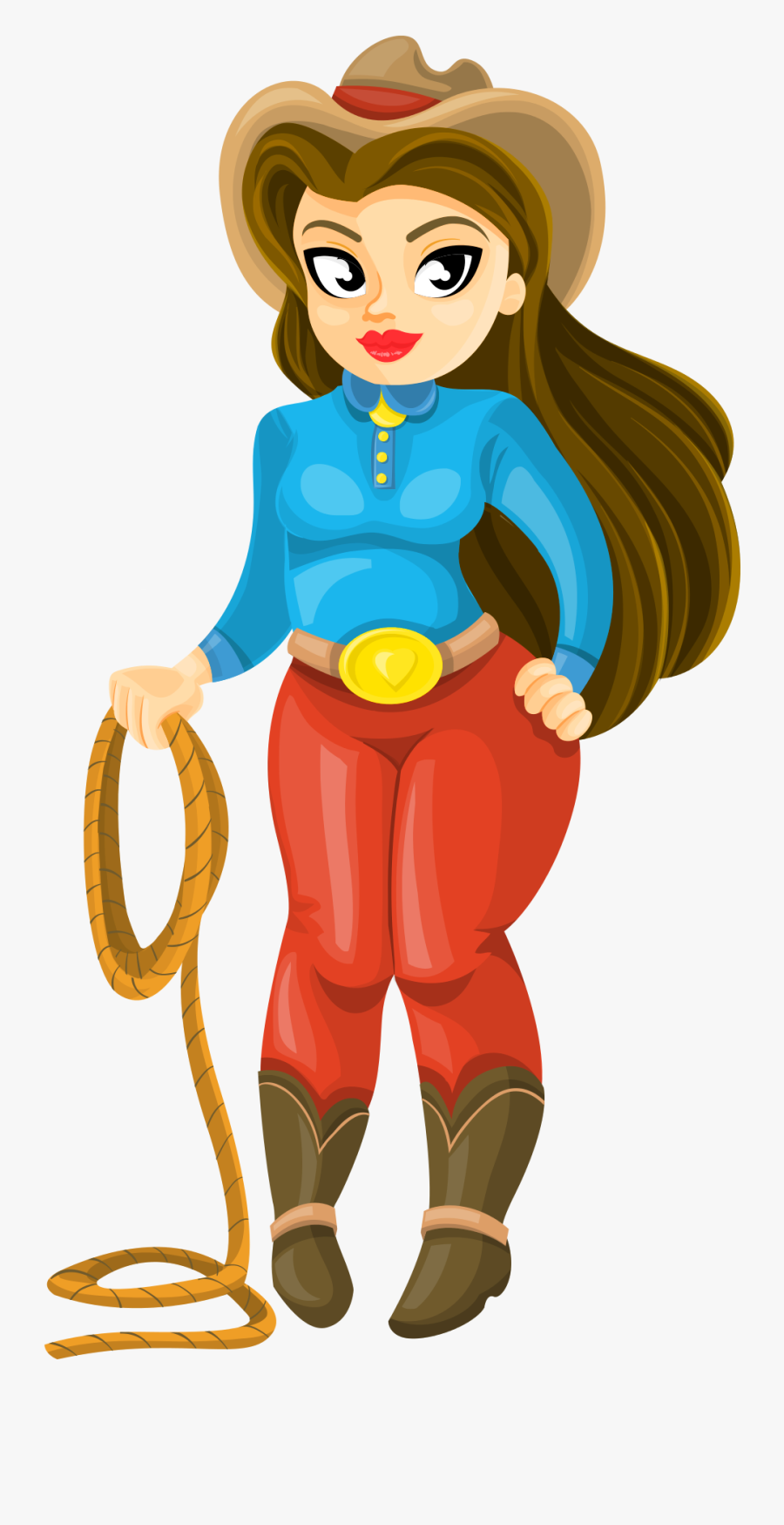 Cowboy Girl , Transparent Cartoons - Cowboy Girl, Transparent Clipart