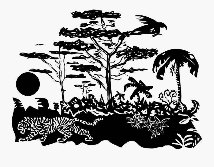 The Living Jungle Picture Freeuse Download - Jungle Vector Black And White, Transparent Clipart