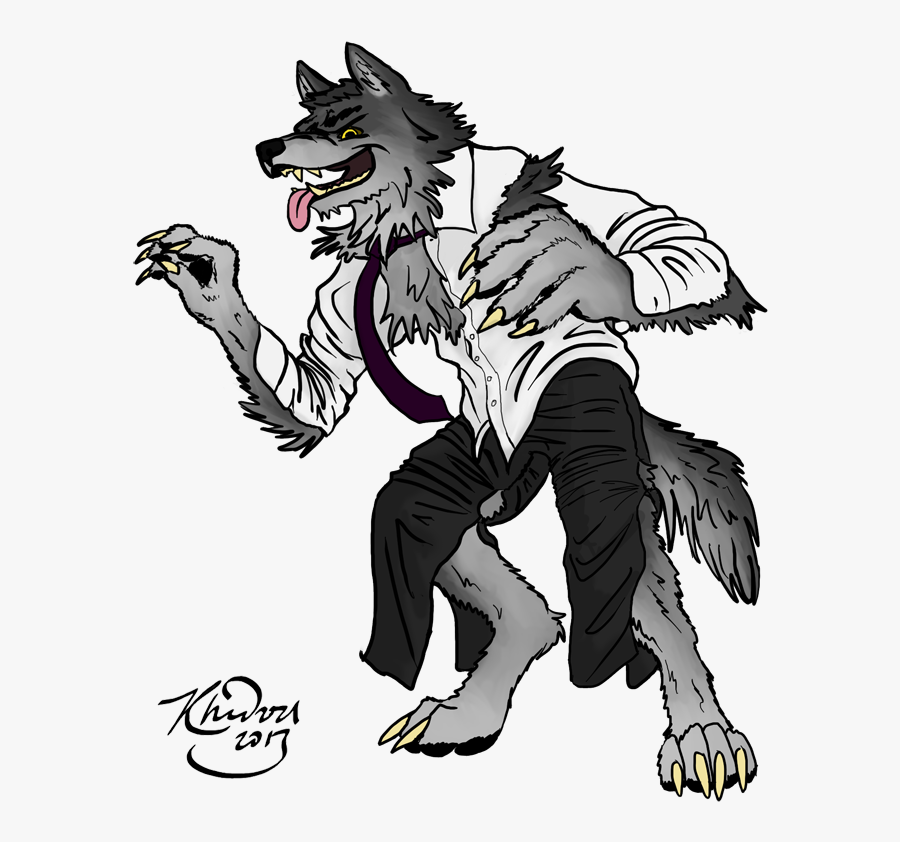 Transparent Wolfman Png - Drawing A Wolf Man, Transparent Clipart