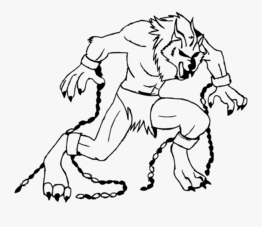 Werewolf Clipart Black And White, Transparent Clipart