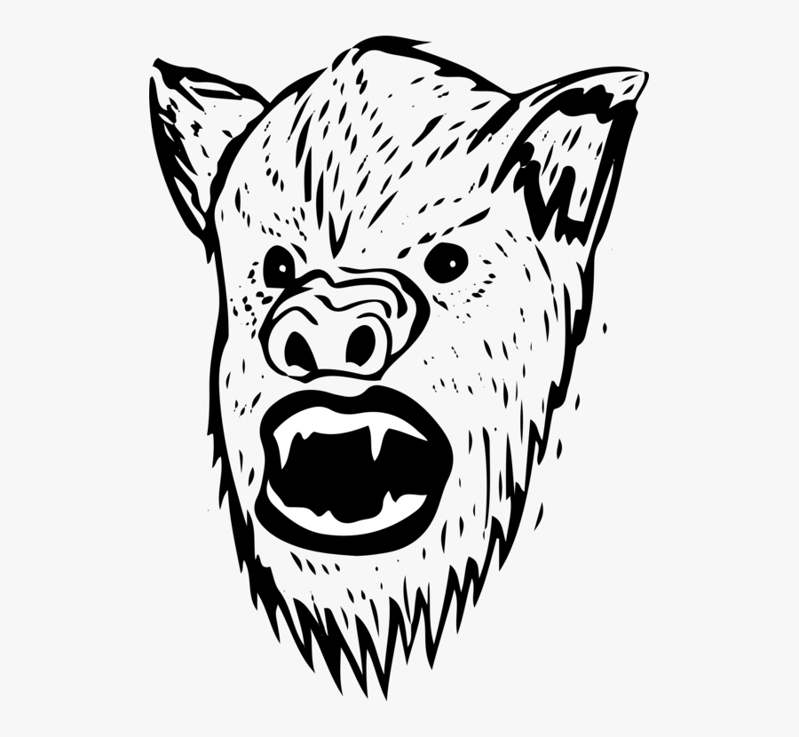 Art,monochrome Photography,carnivoran - Halloween Monsters Head Werewolf, Transparent Clipart