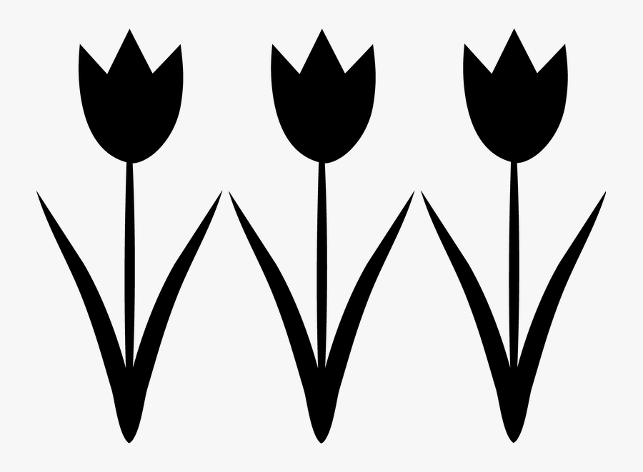 Transparent Grass Border Clipart - Tulip Silhouette Clip Art, Transparent Clipart