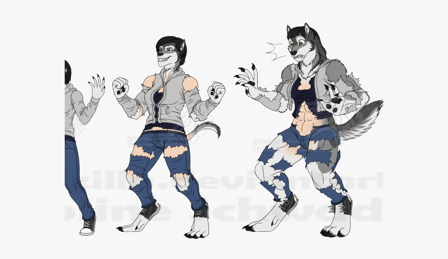 Werewolf Transformation Cartoon, Transparent Clipart