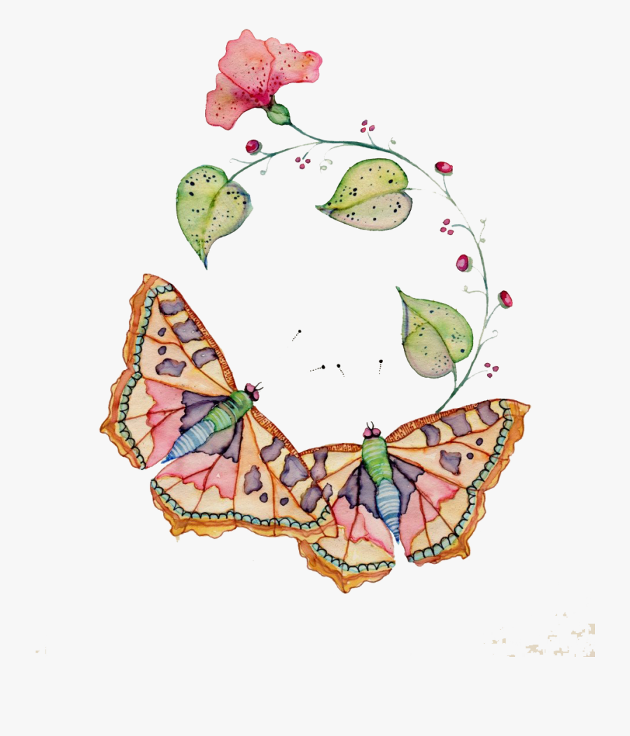 Insects Clipart Watercolor - Detail Butterfly, Transparent Clipart