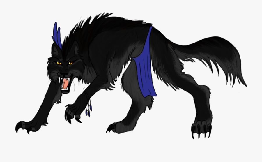 Black Werewolf Closed By Lover Of The Drow - Mythical Creature, Transparent Clipart