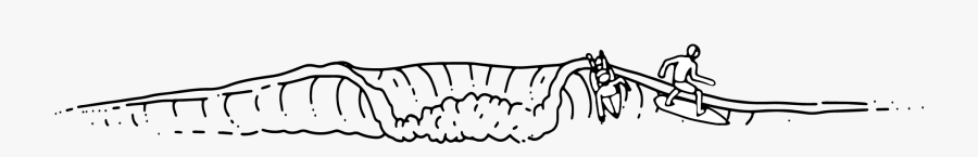 Surfing Clipart Riding Wave - Line Art, Transparent Clipart