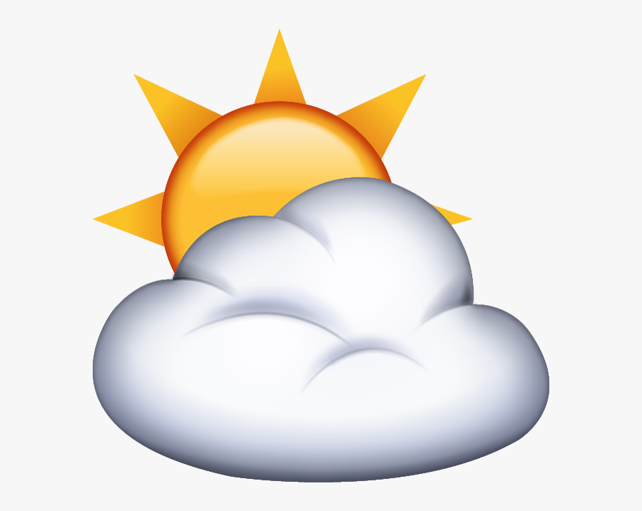 Download Sun Behind Cloud - Sun With Cloud Emoji, Transparent Clipart