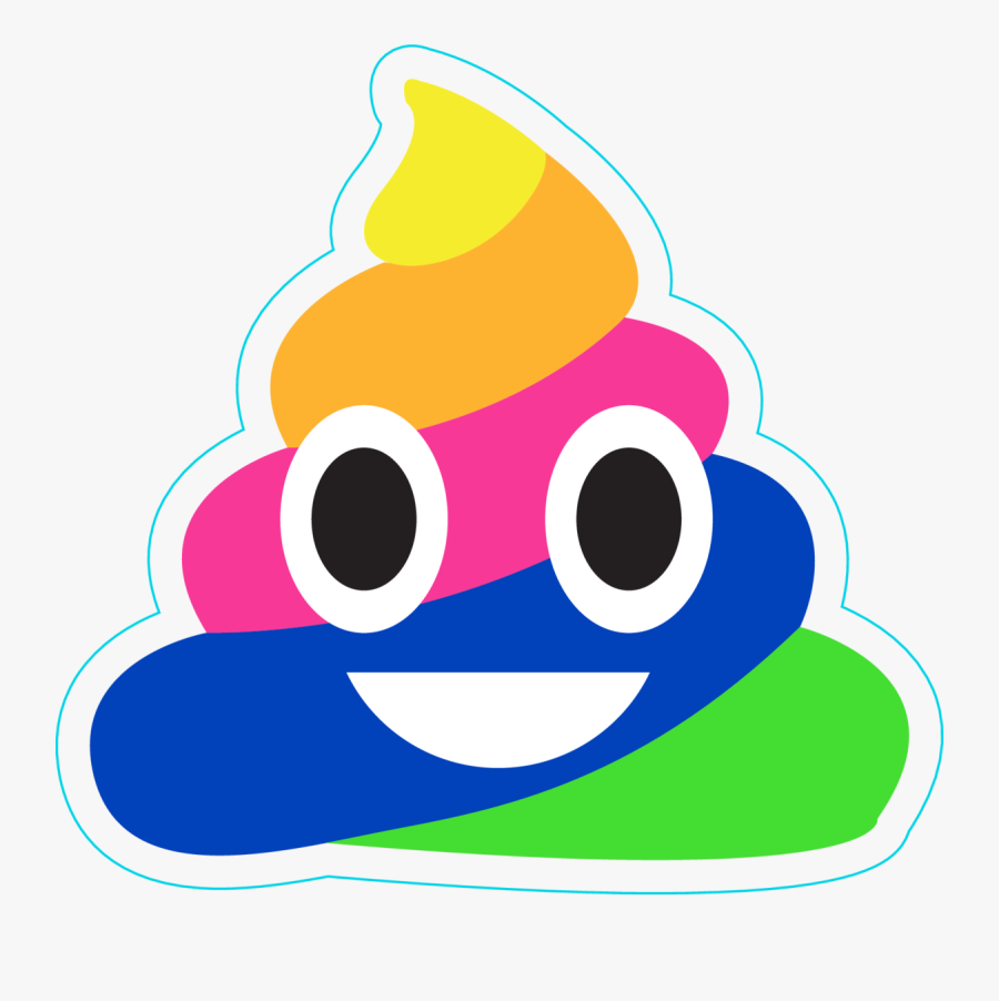 Transparent Clipart Poop - Rainbow Poop Emoji Png, Transparent Clipart