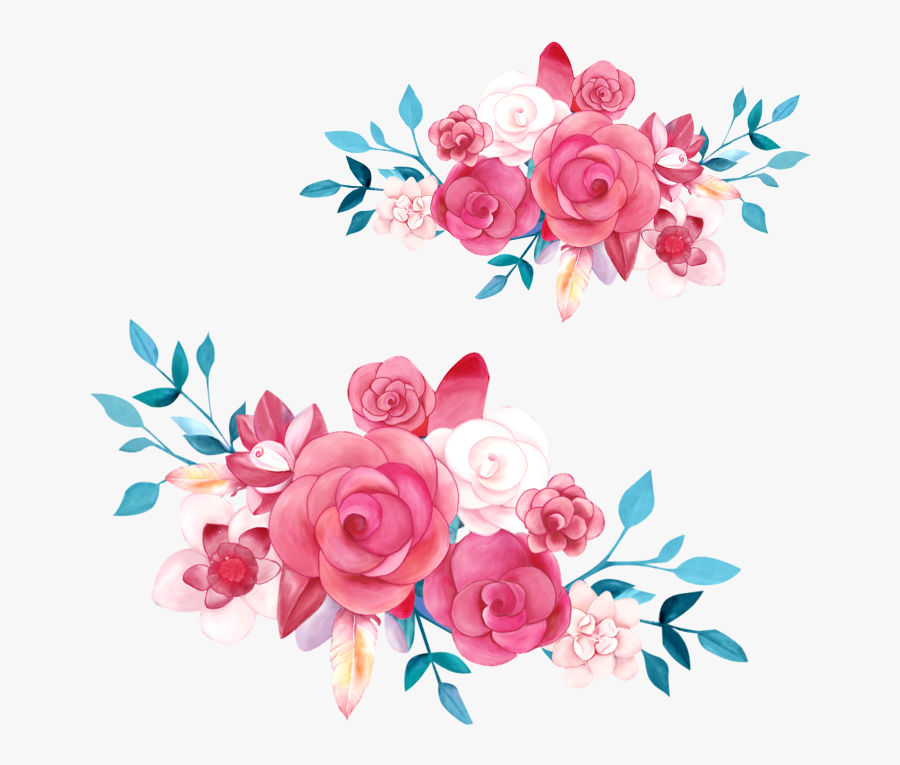 Clip Art Blue And Pink Flowers - Blue And Pink Flowers Png, Transparent Clipart