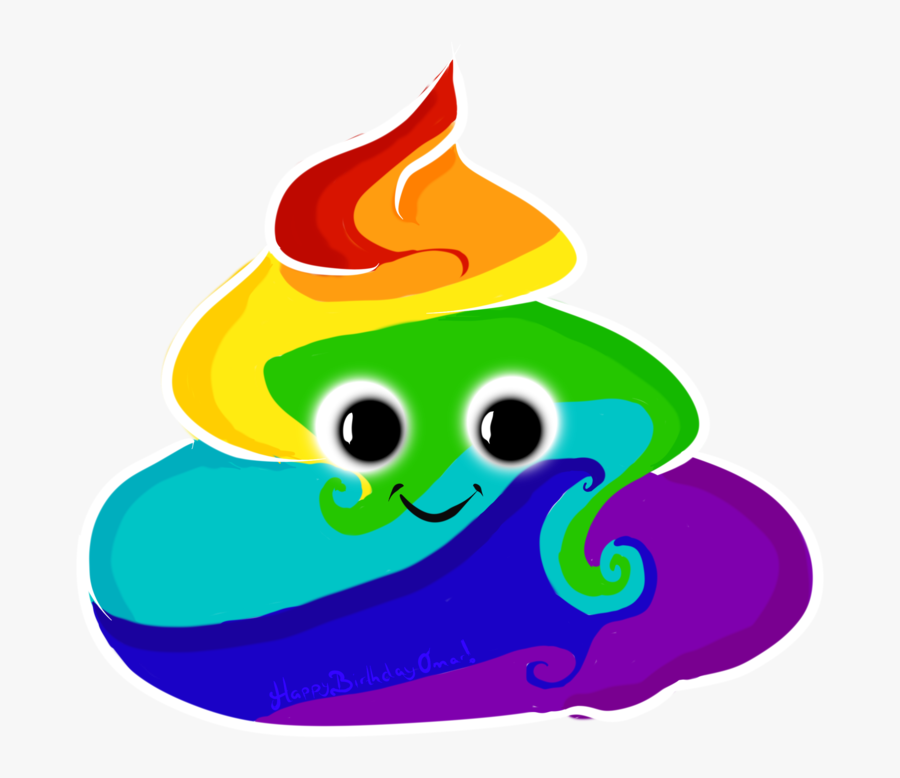 Poop Clipart Cute - Rainbow Poop Emoji Png, Transparent Clipart