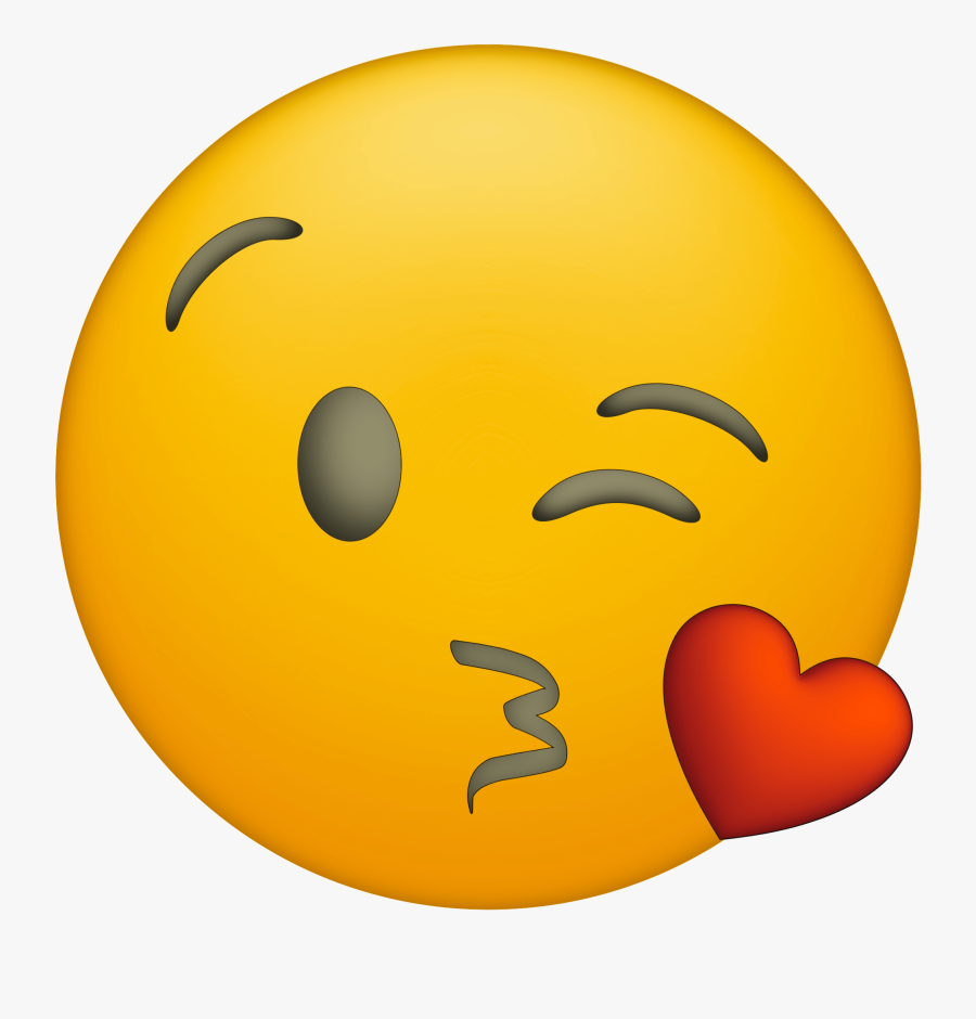 Kissy Face Emoji, Transparent Clipart