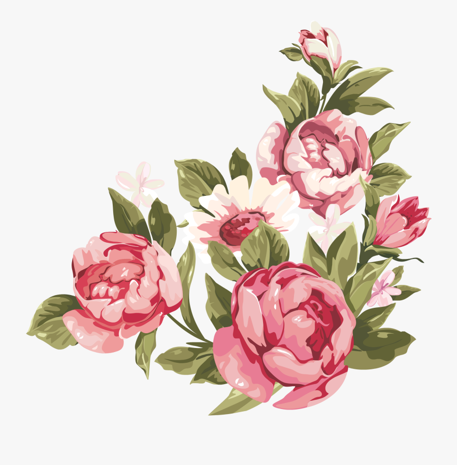 Romantic Pink Flower Border Png Clipart - Flower Border Png, Transparent Clipart