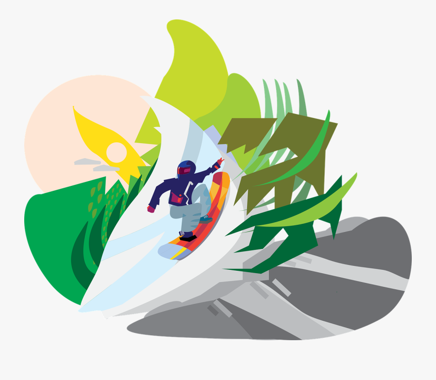 Alps Clipart Ski Snowboard - Snowboard Dibujo Png, Transparent Clipart