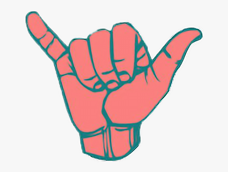 #pastel #pink #blue #surfing #surf #surfer #surfsup - Hang Loose Sign Transparent, Transparent Clipart