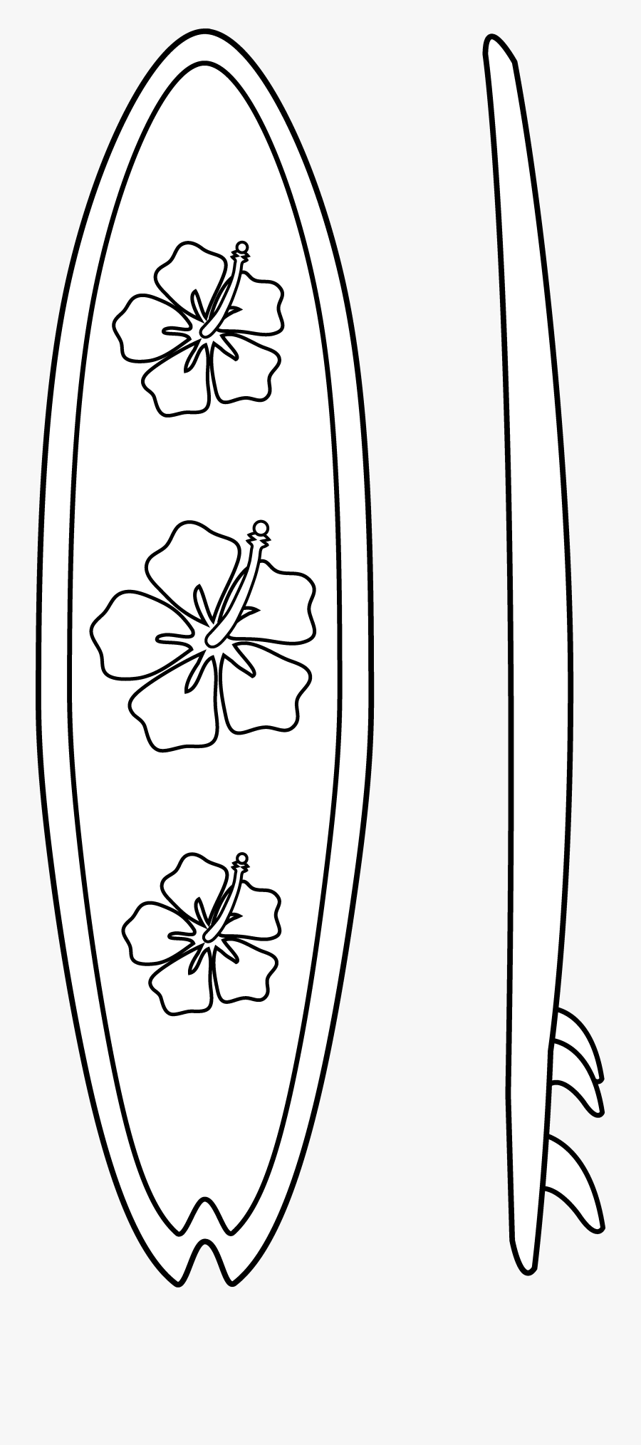 Surfboard Drawing, Transparent Clipart