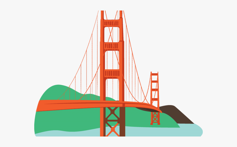 Heaven Clipart Golden Gates - San Francisco Bridge Cartoon, Transparent Clipart