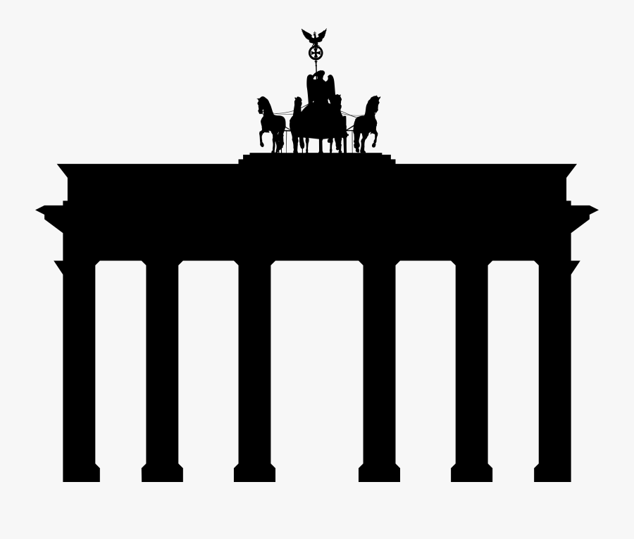 Silhouette,monochrome Photography,black And White - Berlin Brandenburger Tor Clipart, Transparent Clipart
