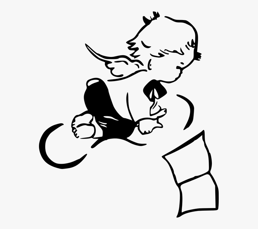 Angel, Baby, Boy, Silhouette, Little, Crawling, Infant - Transparent Angel Baby Boy, Transparent Clipart