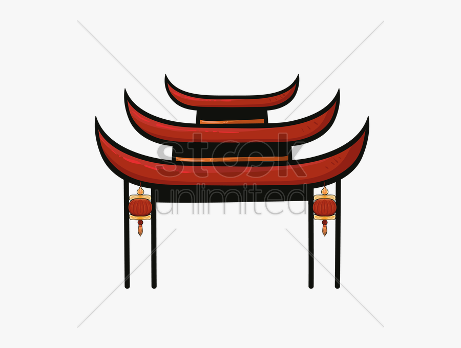 Pagoda Clipart Entrance Gate - Chinese Temple Gate Png, Transparent Clipart