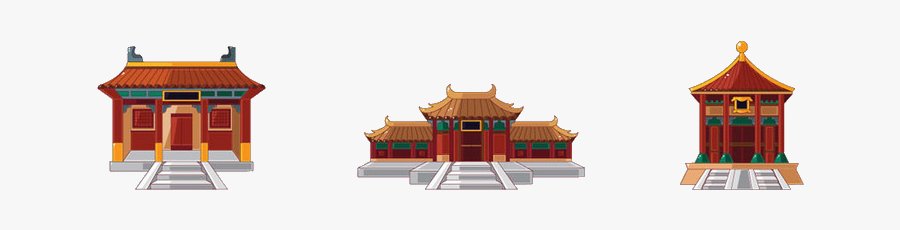 Chinese House Clipart - Clipart Chinese Temple Cartoon, Transparent Clipart