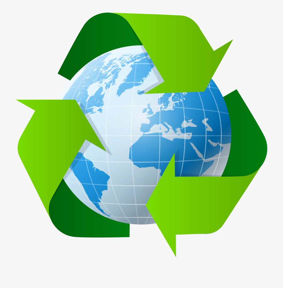 Earth With Recycle Symbol Png Clip Art, Transparent Clipart