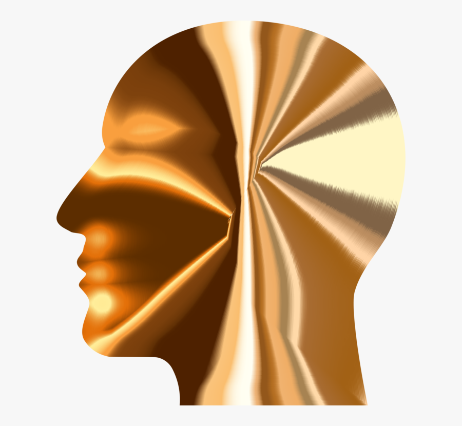 Head,neck,metal - Male Gold Silhouette Profile, Transparent Clipart