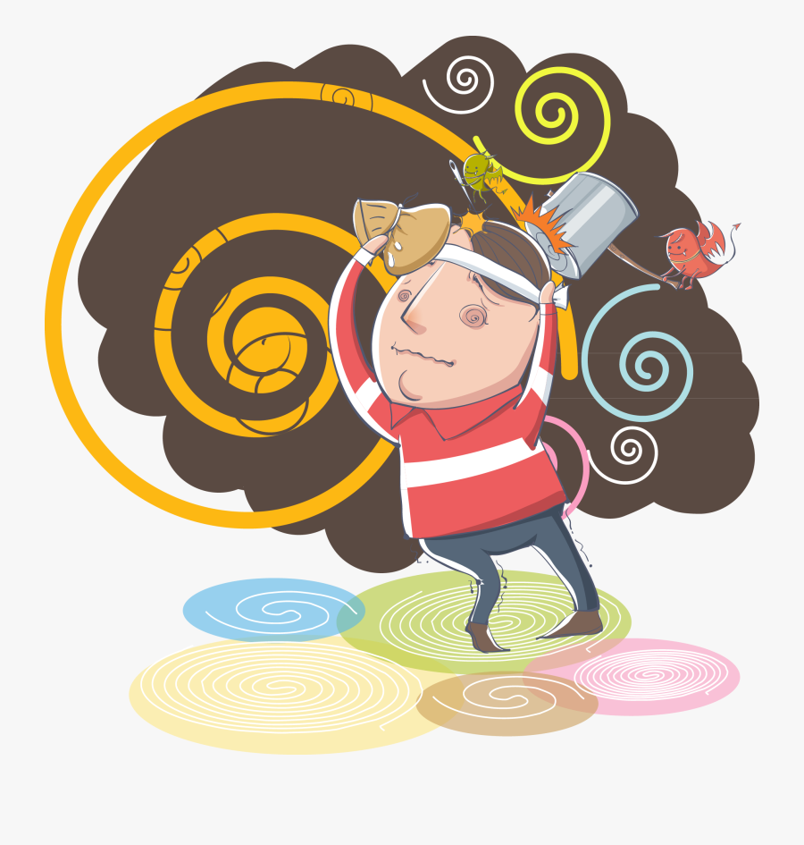 Clip Art Cartoon Sick - Headache Fever Cartoon, Transparent Clipart