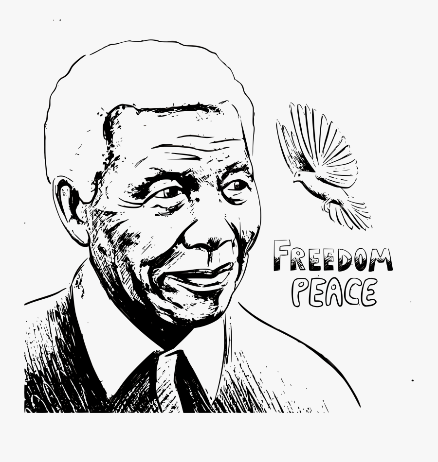Thumb Image - Nelson Mandela Line Art, Transparent Clipart