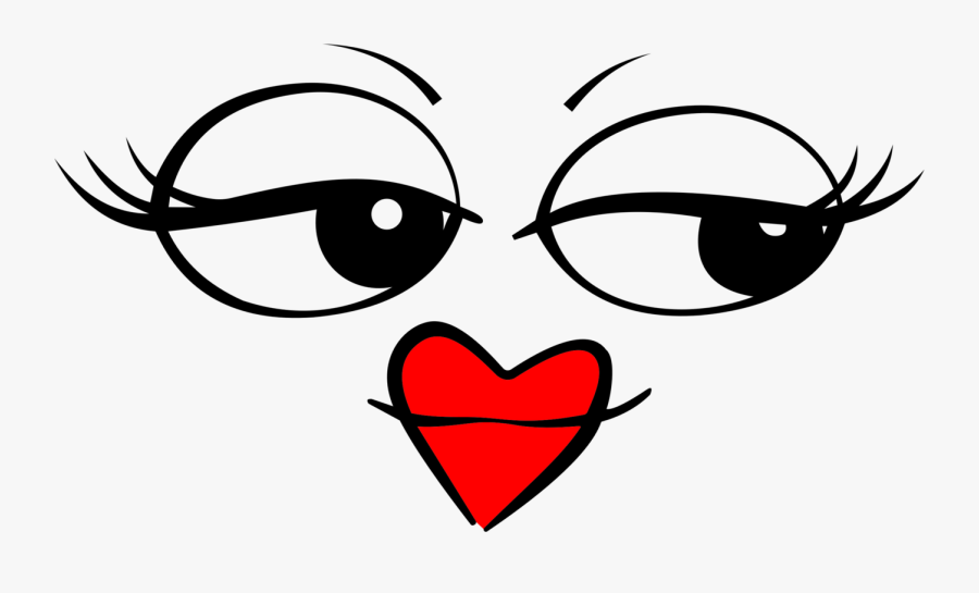 Eye Clipart Feminine - Heart Smiley Face Clip Art, Transparent Clipart