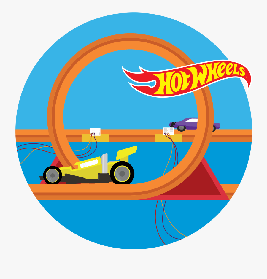 Circular Illustration Of A Light Gate Being Used Along - Hot Wheels Track Clipart, Transparent Clipart