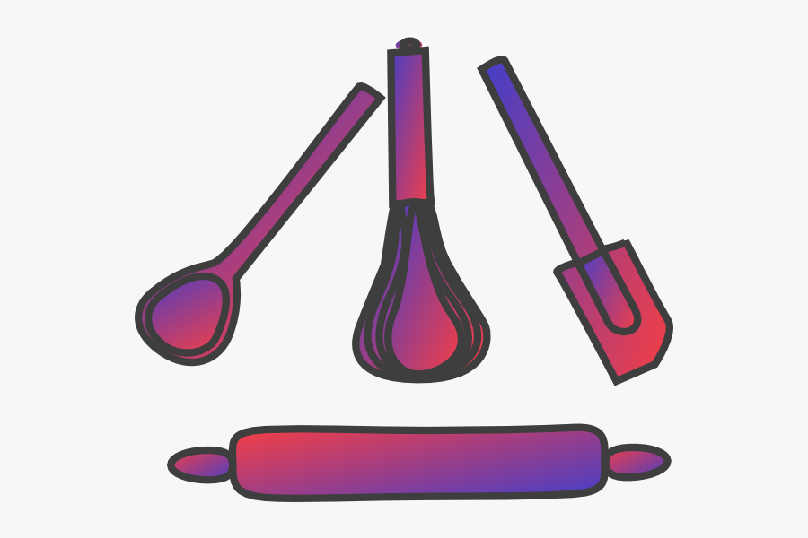 Bakery Utensils Gradient Blue, Transparent Clipart