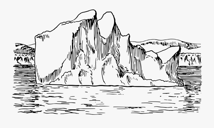 Line Art,wildlife,art - Ice Berg Line Art, Transparent Clipart