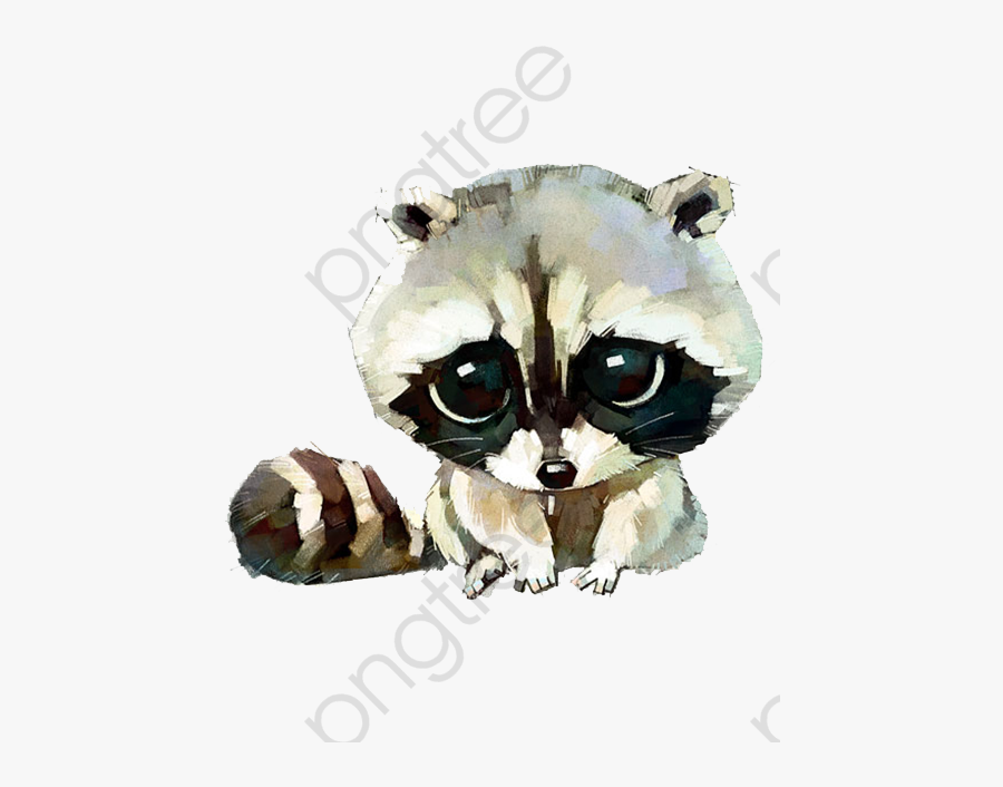 Raccoon Clipart Realistic - Easy Cat Watercolor Painting, Transparent Clipart