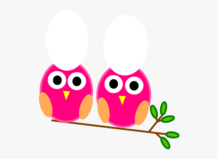 Owls On A Branch Cartoon, Transparent Clipart