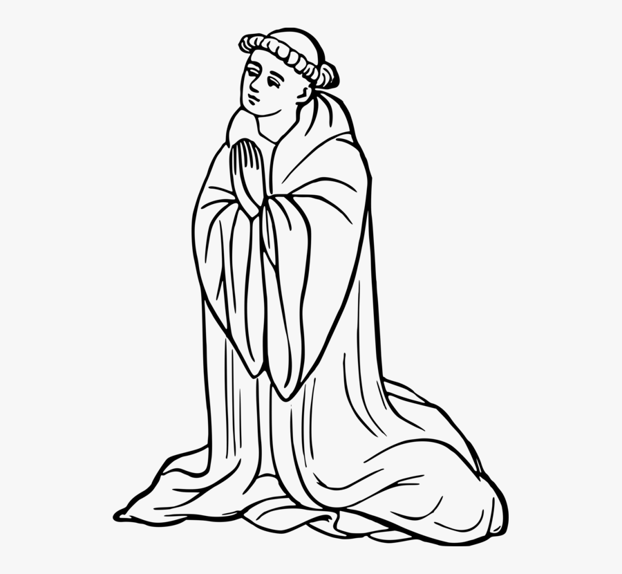 Art,monochrome Photography,artwork - Hand Praying Clipart Standing, Transparent Clipart