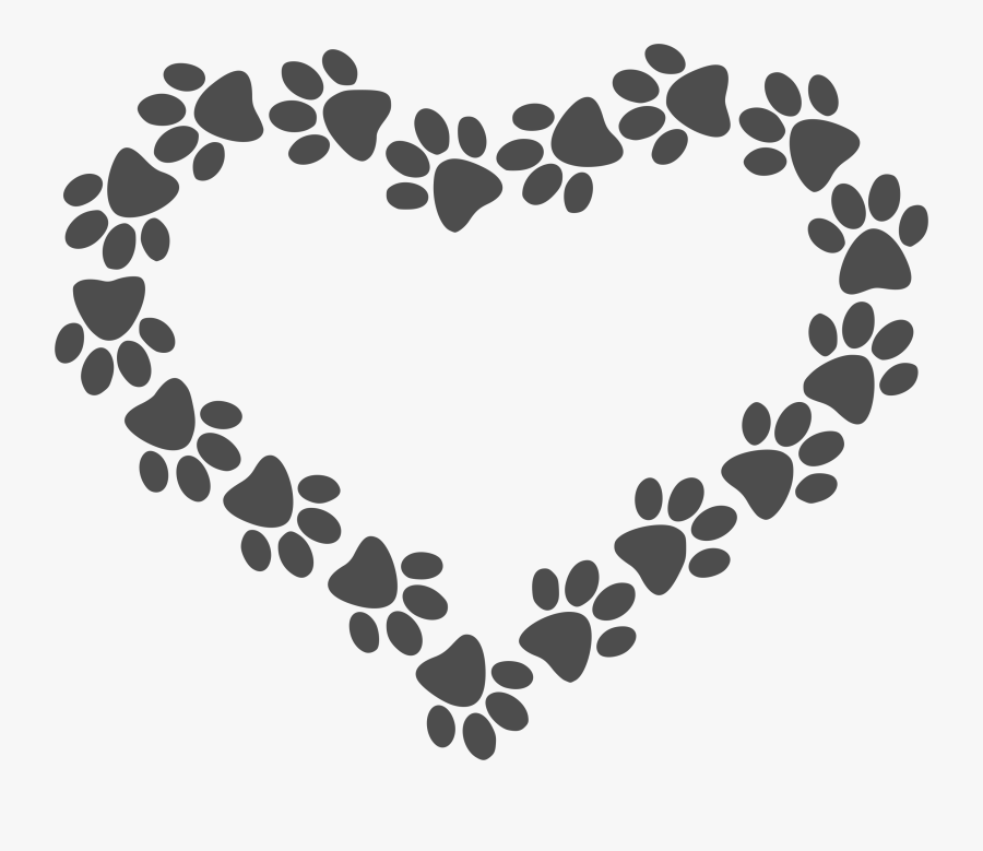 Paw Print Heart Decal - Paw Print Heart, Transparent Clipart
