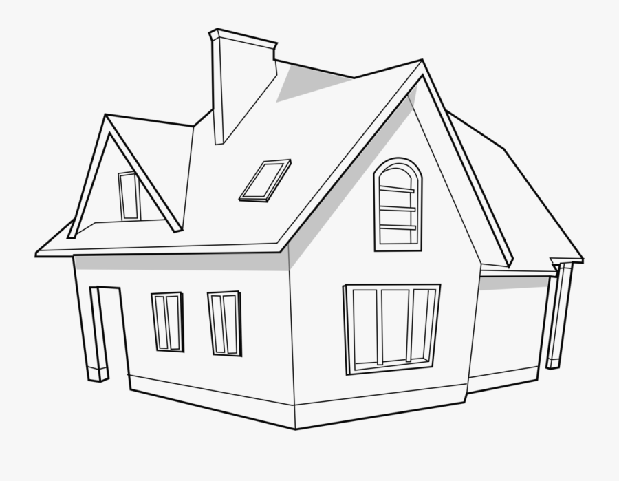 Line Art,shed,angle - Home Png Black And White, Transparent Clipart