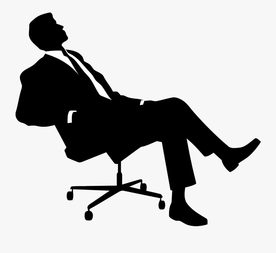 Work Man Sitting - Ceo Clipart Black And White, Transparent Clipart