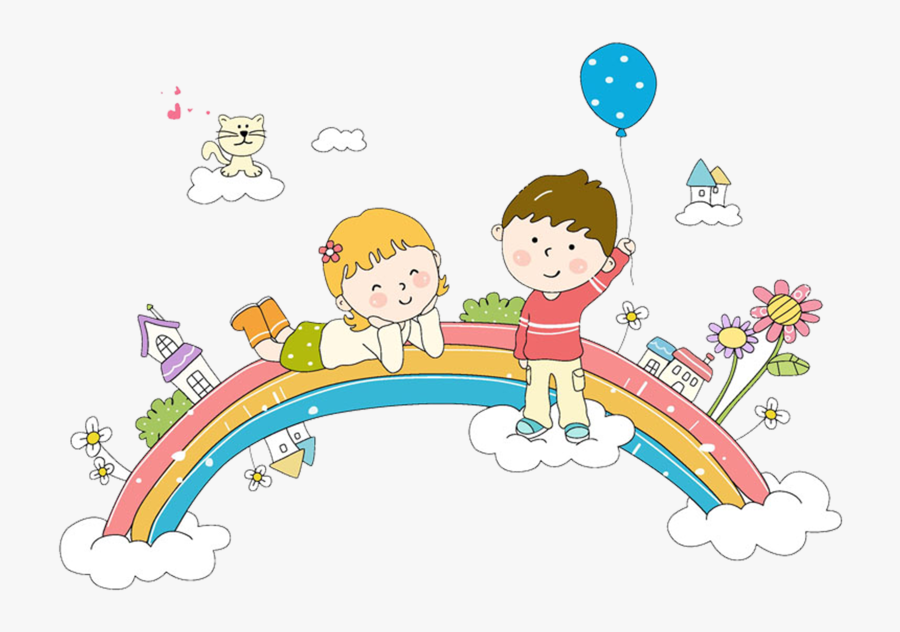 Rainbow Information Whiteboard Child Cartoon Interactive - Nursery School Png, Transparent Clipart