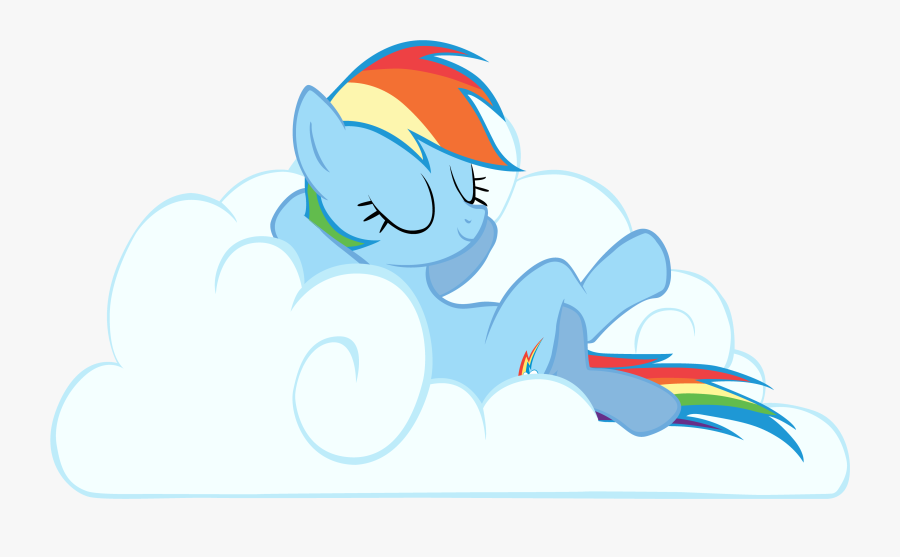Relaxing Clipart Rest - Rainbow Dash Sitting On Cloud, Transparent Clipart