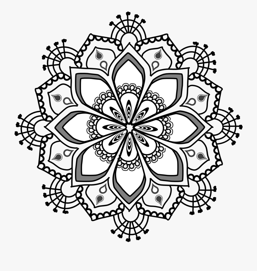 Mandala Black And White Clipart, Transparent Clipart