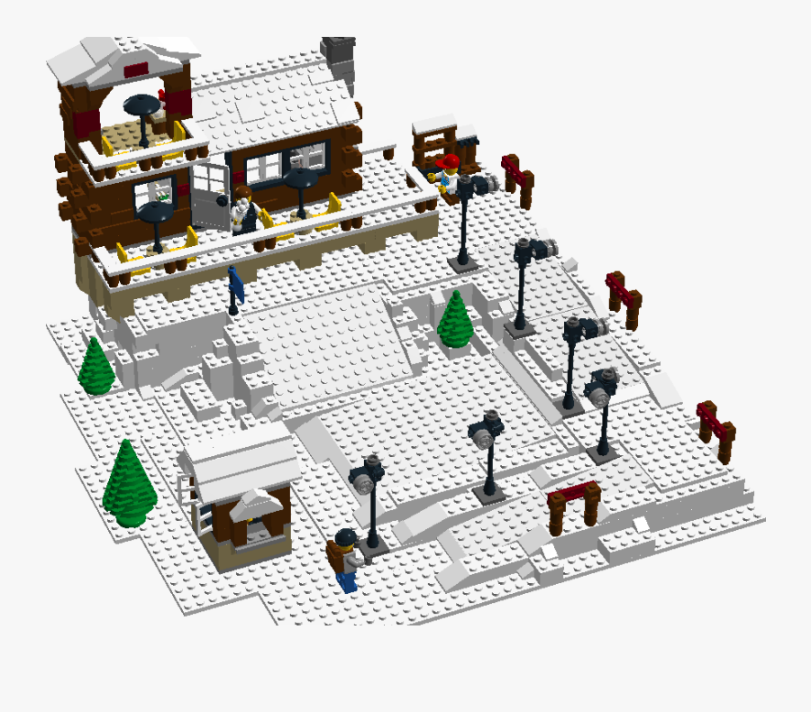 A Lego Chap Can Relax And Watch Others Skiing - Lego, Transparent Clipart