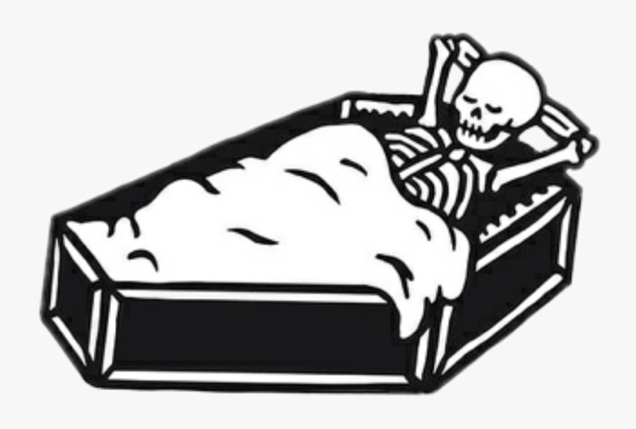 #skeleton #coffin #relax #blackandwhite #freetoedit - Skeleton Coffin Tattoo, Transparent Clipart