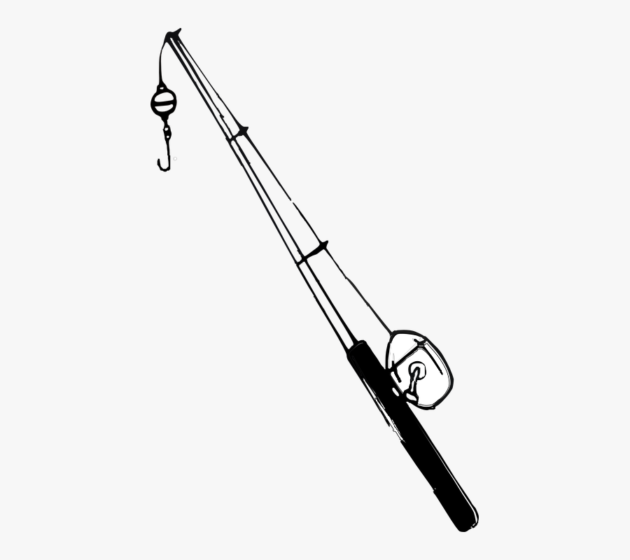 Fishing Rod Rod Fishing Equipment Fishing Equipment - Fishing Rod Clipart Black And White, Transparent Clipart