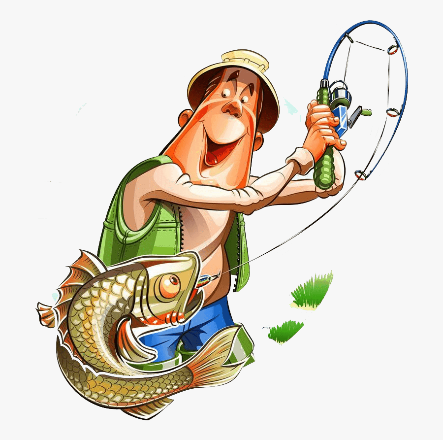 Cartoon Fishing Rod - Fisherman Clipart, Transparent Clipart